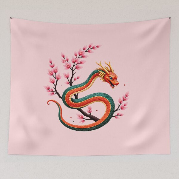Item preview, Chinese New Year Snake and Cherry Blossoms designed and sold by Itsheartshop.