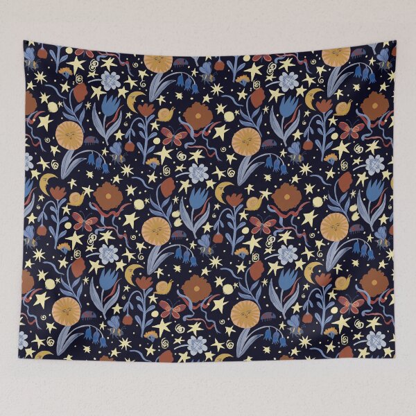 Item preview, Night Matisse-Inspired Celestial Garden Pattern Illustration Jemma Jamie Skidmore  designed and sold by Jemma Jamie Skidmore.