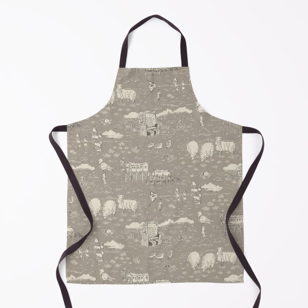 Item preview, Coastal Landscape Toile de Jouy Pattern | taupe and sand beige designed and sold by colorofmagic.