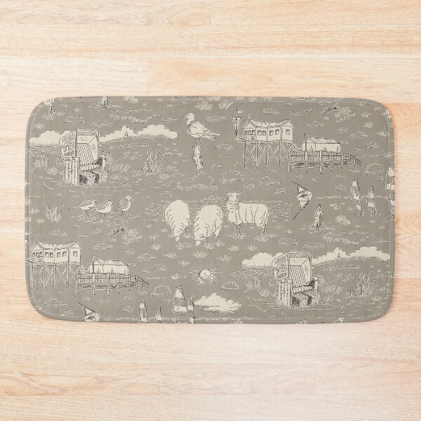 Item preview, Coastal Landscape Toile de Jouy Pattern | taupe and sand beige designed and sold by colorofmagic.