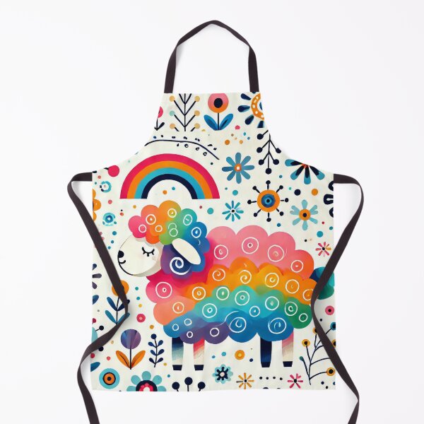Item preview, Scandinavian Folk Art Rainbow Animals - Sheep by heidiannemorris designed and sold by FOLK ART FUSION by heidiannemorris.