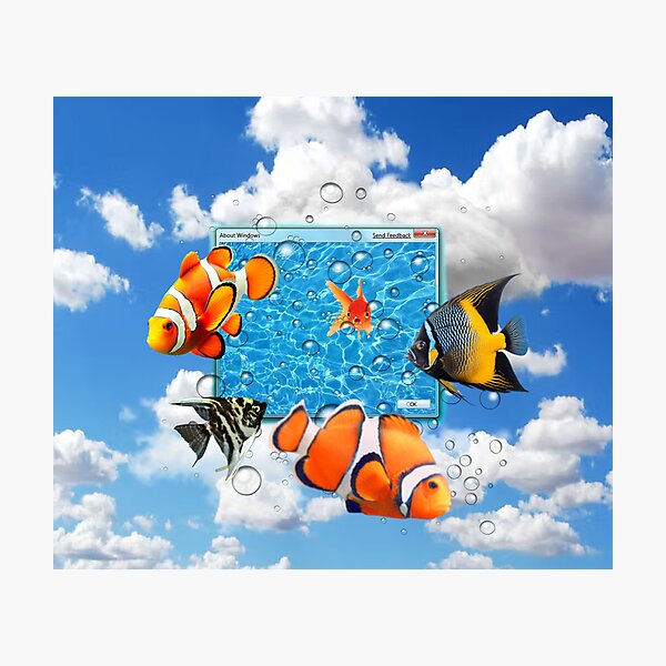 Item preview, Swimming Frutiger Aero Fish designed and sold by fish-city.