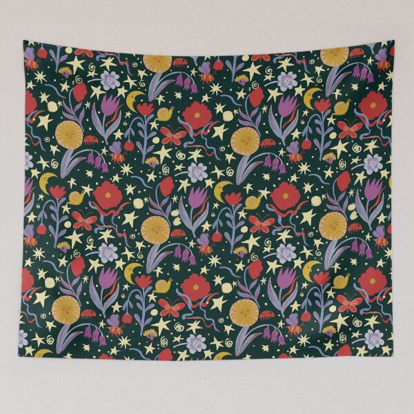 Item preview, Night Matisse-Inspired Celestial Garden Pattern Illustration Jemma Jamie Skidmore  designed and sold by Jemma Jamie Skidmore.