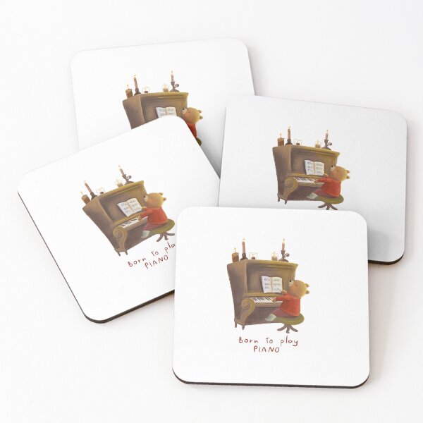 Item preview, Born to play piano design with a cute little bear playing the piano designed and sold by volhakaliaha.