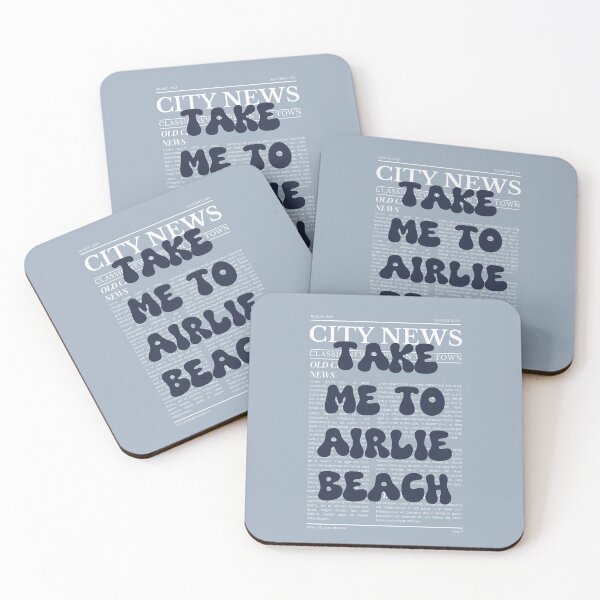 Item preview, "Take Me to Airlie Beach" – Australia, Elegant Newspaper-Style Design designed and sold by RM-Journey.