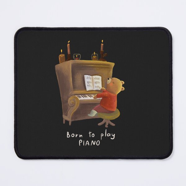 Item preview, Born to play piano design with a cute little bear playing the piano designed and sold by volhakaliaha.