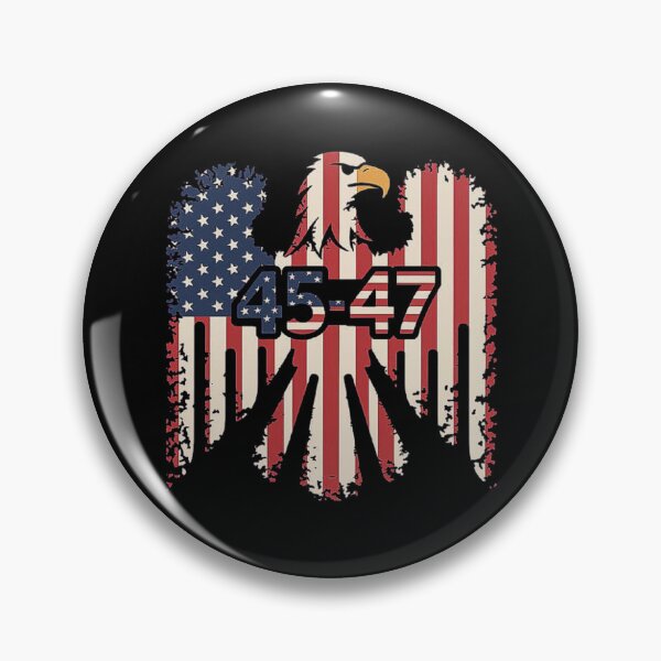 Item preview, Trump 2024 45-47 Vintage American Flag Retro Eagle 45-47 Trump designed and sold by love3617.