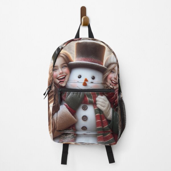Item preview, Happy Girls and Cute Snowman designed and sold by M-Y-A-R-T-.