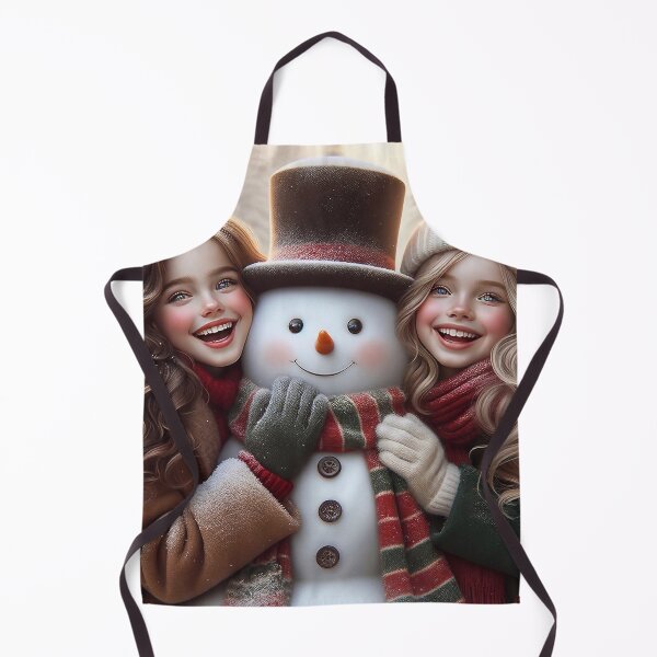 Item preview, Happy Girls and Cute Snowman designed and sold by M-Y-A-R-T-.
