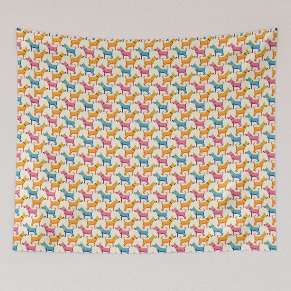 Item preview, Cool and colourful dog patterns designed and sold by Fat Fish Canvas.