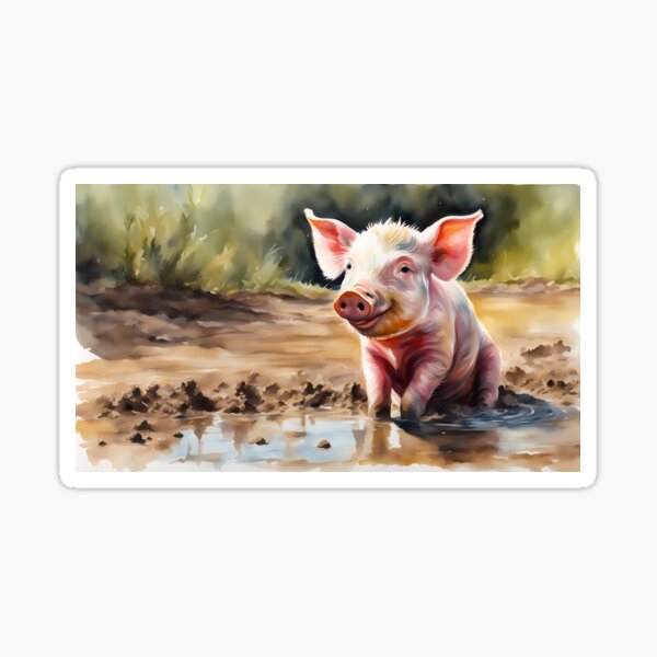 Artikel-Vorschau von Kleines glückliches Ferkel im Schlamm, designt und verkauft von BookCovered.