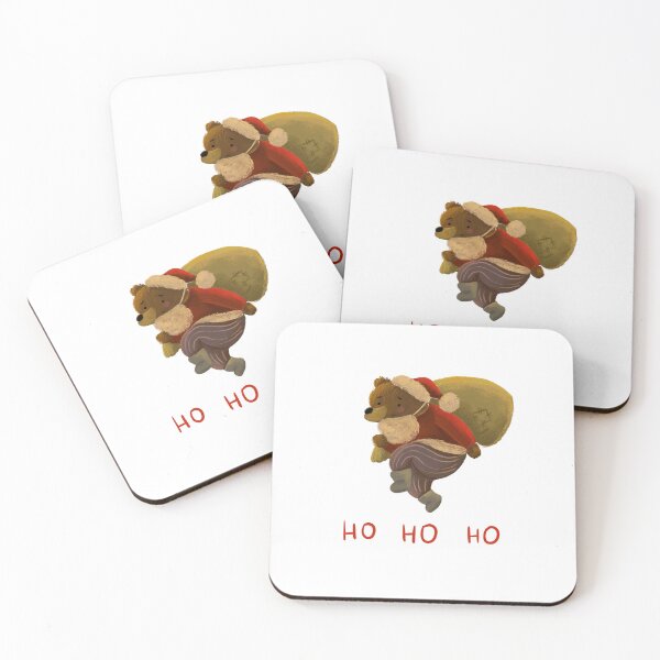 Item preview, Christmas Ho Ho Ho design with a cute bear dressed up in Santa Claus costume  designed and sold by volhakaliaha.