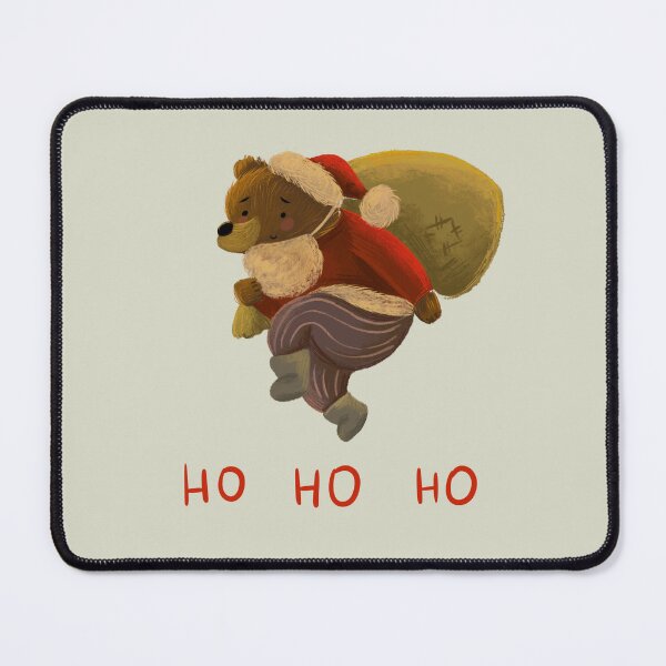 Item preview, Christmas Ho Ho Ho design with a cute bear dressed up in Santa Claus costume designed and sold by volhakaliaha.