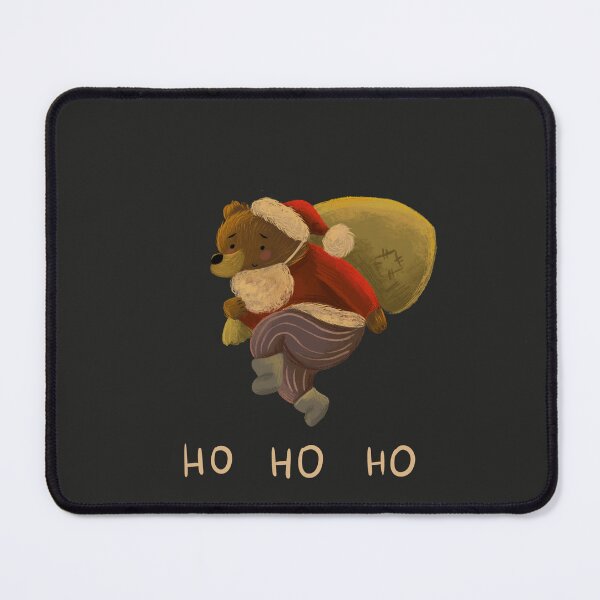 Item preview, Christmas Ho Ho Ho design with a cute bear dressed up in Santa Claus costume designed and sold by volhakaliaha.