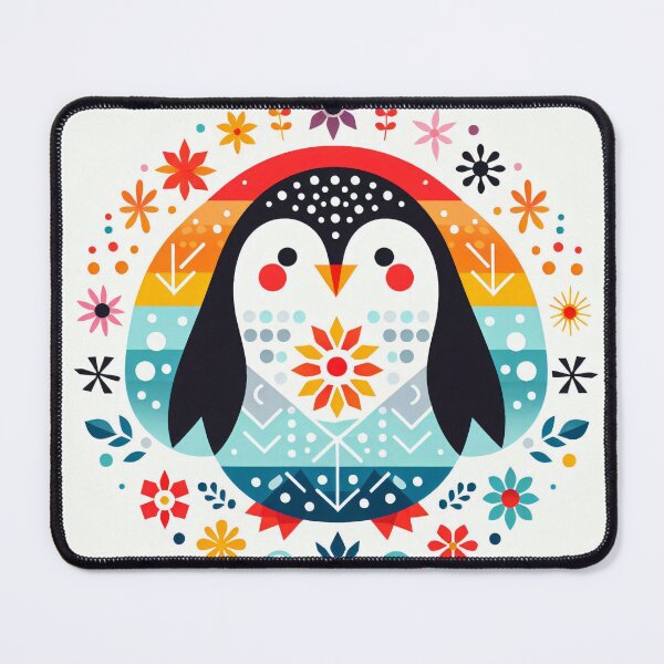 Item preview, Scandinavian Folk Art Rainbow Animals - Cute Colourful Penguin by heidiannemorris designed and sold by FOLK ART FUSION.