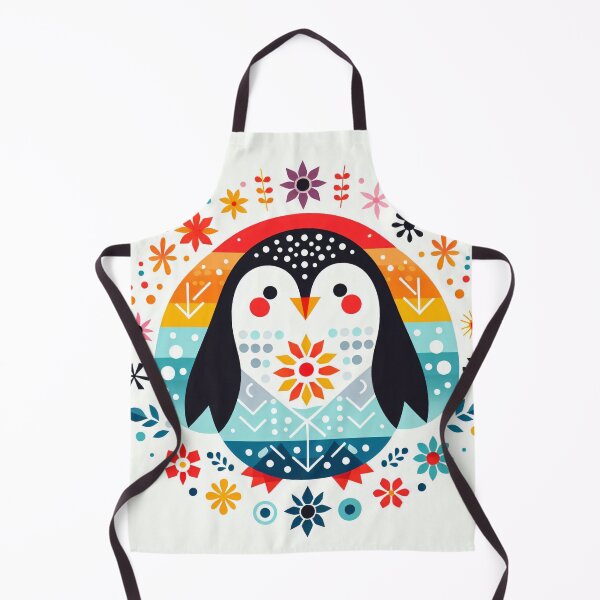 Item preview, Scandinavian Folk Art Rainbow Animals - Cute Colourful Penguin by heidiannemorris designed and sold by FOLK ART FUSION by heidiannemorris.