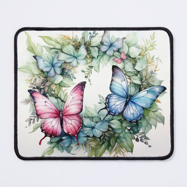 Item preview, Flowers and butterflies wreath isolated on white background designed and sold by MiraCleAI.