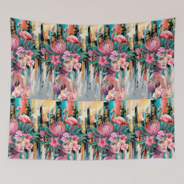Item preview, Tropic Birds And Flowers - Pink Haze  designed and sold by CanvasCarousel.