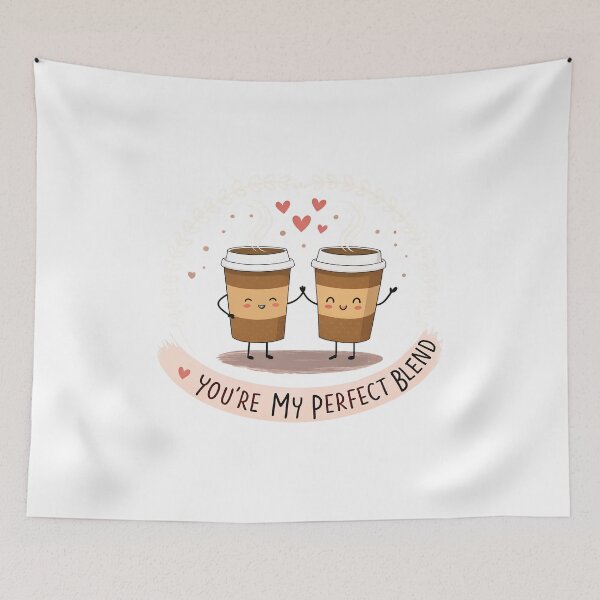Item preview, Cute Coffee Couple - "You're My Perfect Blend" Whimsical Illustration designed and sold by Pattamo1.
