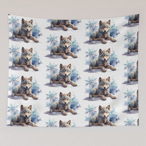 Item preview, a little wolf in the snow designed and sold by Rose Design & Photos.