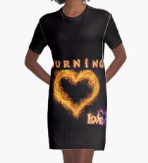 Burning Love Graphic T-Shirt Dress