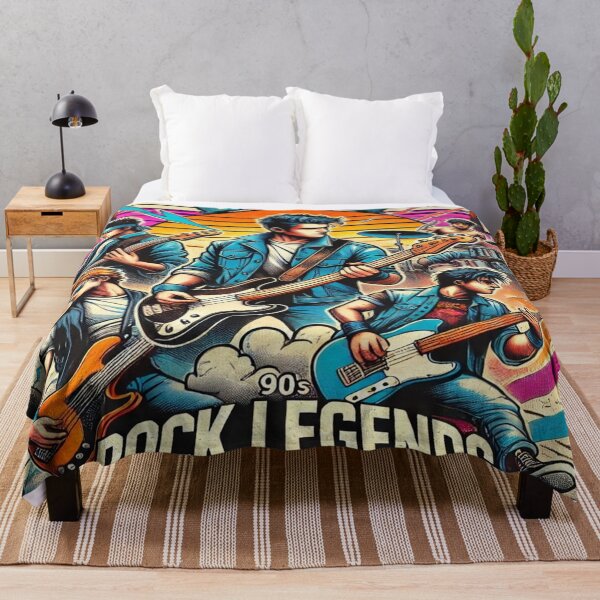 Item preview, 90s Vintage Realistic Cartoon Rock Band T-Shirt Design – Bold Retro Vibes - Model 1 designed and sold by NeonBot_Shop.