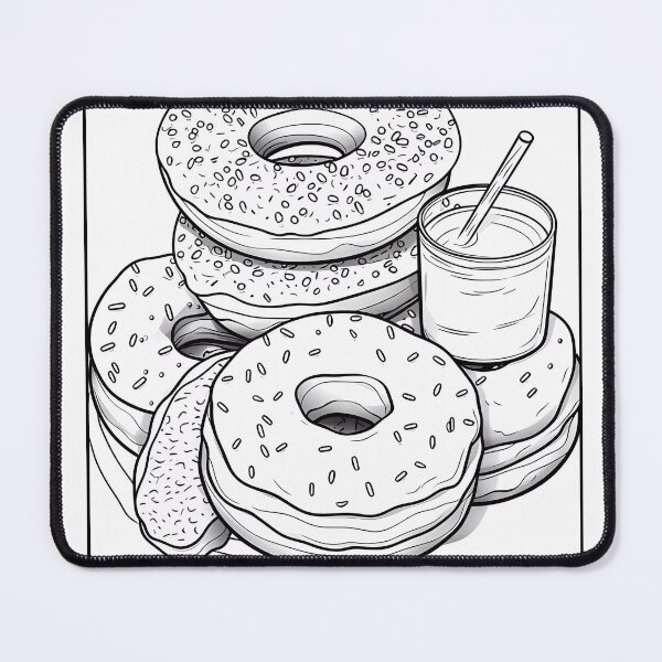 Item preview, Beautiful Donuts Coloring Page Pattern  designed and sold by DavidColoring.