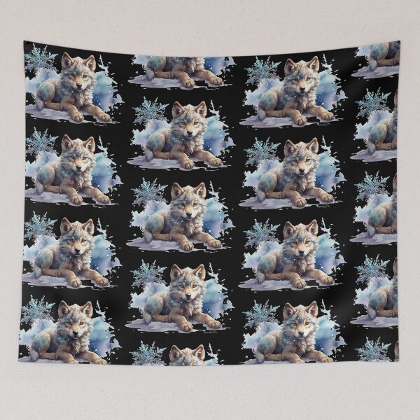 Item preview, a little wolf in the snow designed and sold by Rose Design & Photos.