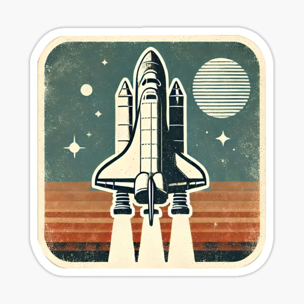 Item preview, Vintage Space Shuttle Launch – Retro Cosmic Adventure designed and sold by Astral-Artisan.