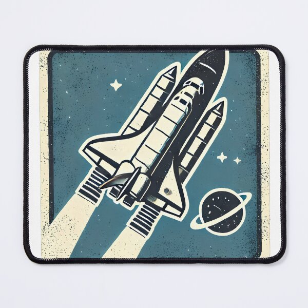 Item preview, Retro Space Shuttle in Orbit – Cosmic Exploration Design designed and sold by Astral-Artisan.