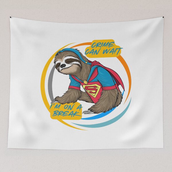 Item preview, Sleepy Sloth Superhero designed and sold by Snicker-Designs.