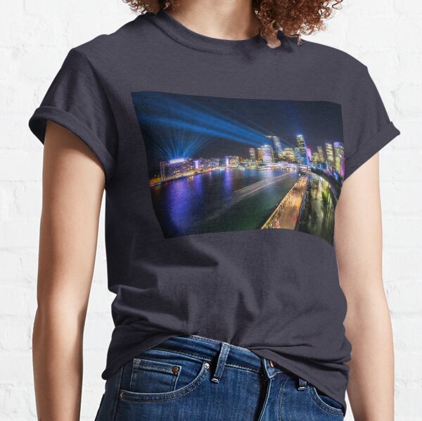 Laser Show above the Sydney Skyline Classic T-Shirt