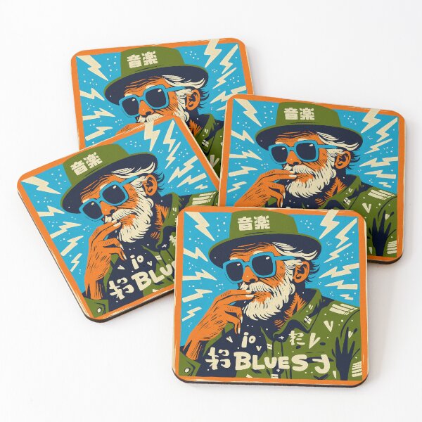 Item preview, Cool Blues Musician Japanese Pop Art Design designed and sold by IAPICTURE.