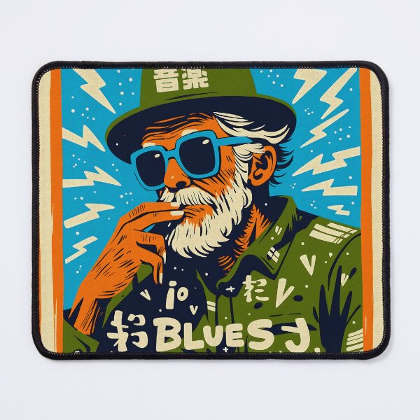 Item preview, Cool Blues Musician Japanese Pop Art Design designed and sold by IAPICTURE.