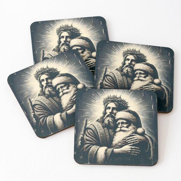 Item preview, Santa Meets Jesus: A Celestial Christmas Art designed and sold by Aroncross111.