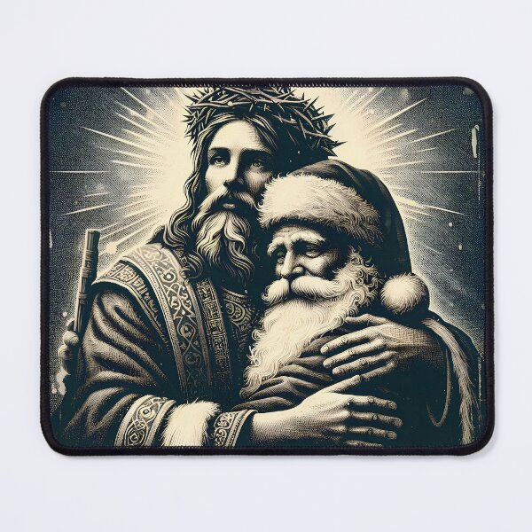 Item preview, Santa Meets Jesus: A Celestial Christmas Art designed and sold by Aroncross111.