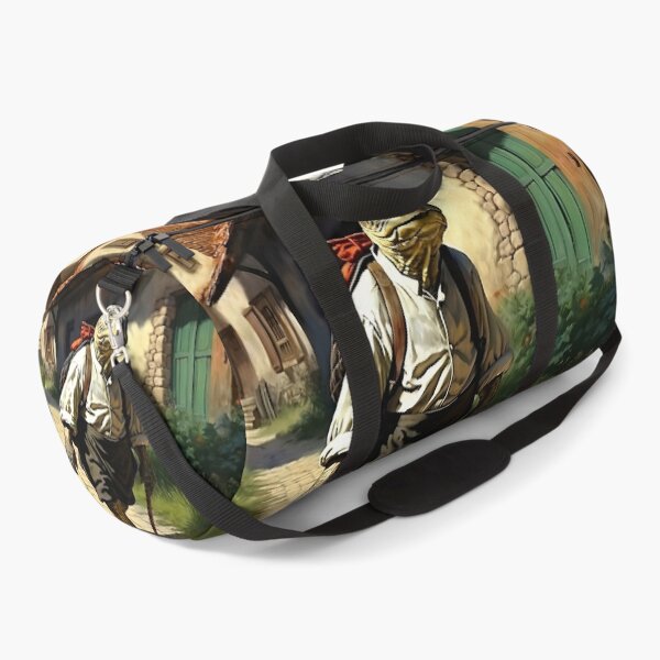 Item preview, Vintage Animal Art: Old Turtle Peasant Walking through the Village | Animal Art | Oil Painting | Vintage Art designed and sold by UnhingedBird.