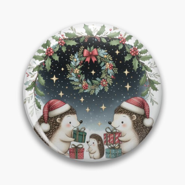 Artikelvorschau, Weihnachten Funny Igel Hedgehogs geben Geschenke Feiern, Weihnachts -Igel, Weihnachten lustig, saisonale Freude, Neujahrsvibes entworfen und verkauft von Expressions-Sel.