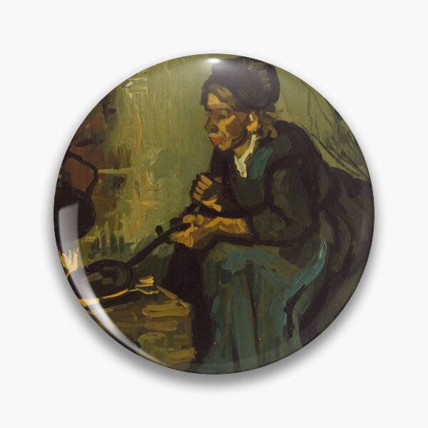 Item preview, Peasant Woman Cooking by a Fireplace Vincent van Gogh Dutch 1885 designed and sold by KWZCreates.