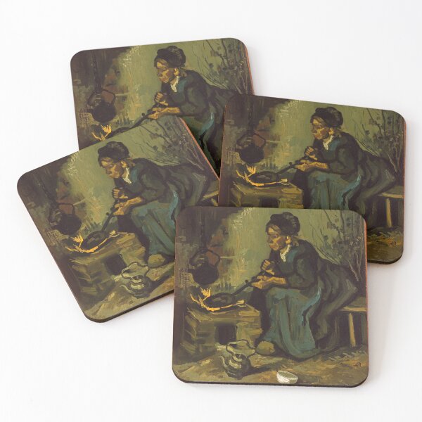 Item preview, Peasant Woman Cooking by a Fireplace Vincent van Gogh Dutch 1885 designed and sold by KWZCreates.