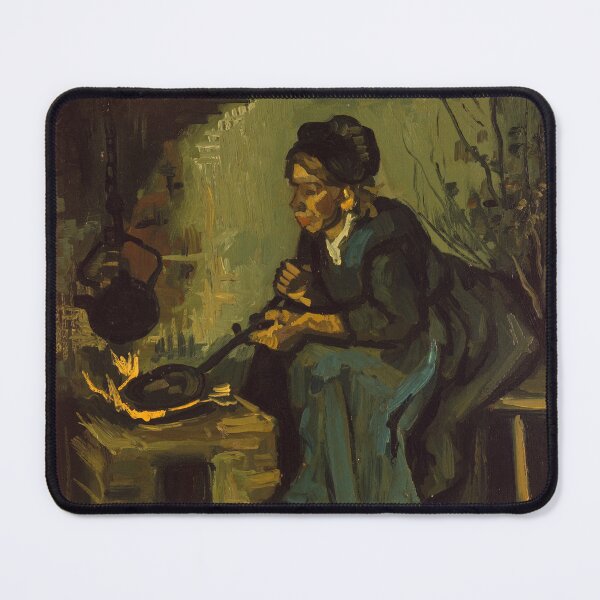 Item preview, Peasant Woman Cooking by a Fireplace Vincent van Gogh Dutch 1885 designed and sold by KWZCreates.