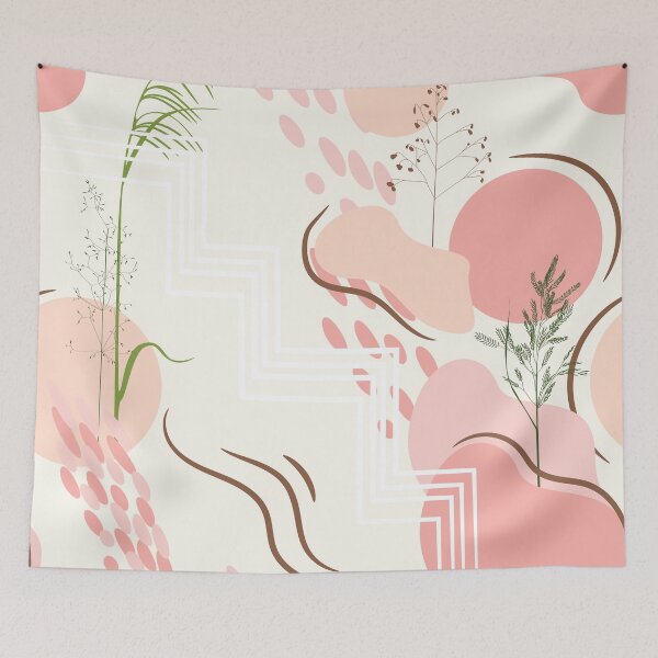 Item preview, Trendy contemporary abstract floral seamless pattern. Fashionable template with herbs silhouette. designed and sold by MatyKotiv.