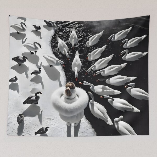 Item preview, White swans designed and sold by Vibranta Studio.