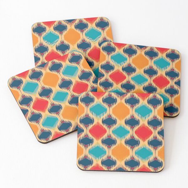 Item preview, A modern Ikat pattern design with simplified geometric shapes and bold, contrasting colors. designed and sold by HEMRO.