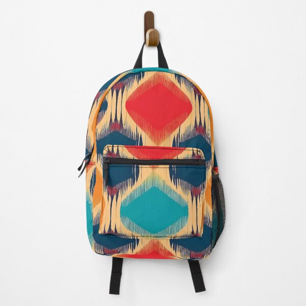 Item preview, A modern Ikat pattern design with simplified geometric shapes and bold, contrasting colors. designed and sold by HEMRO.