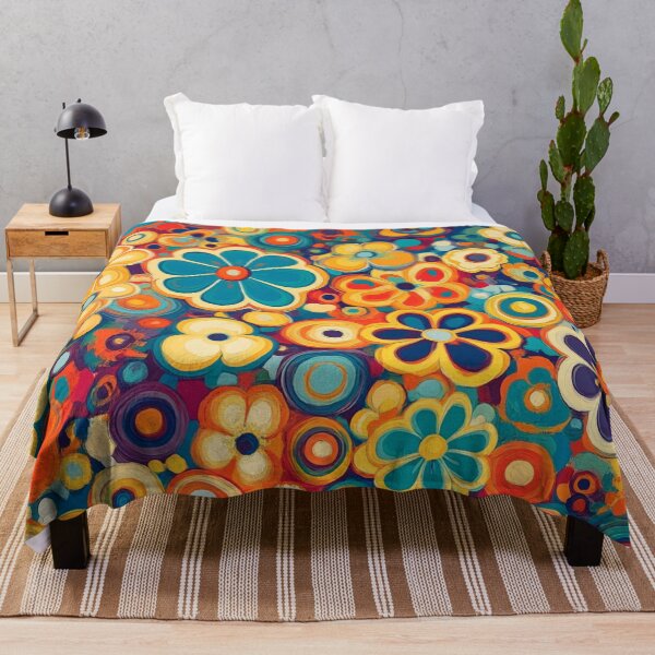 Item preview, Groovy Psychedelic Hippy Trippy Oil Painting Flowers designed and sold by GrinGalore.