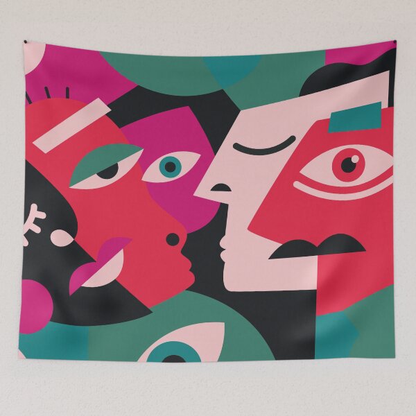 Item preview, abstract faces, modern figures designed and sold by Mauswohn.