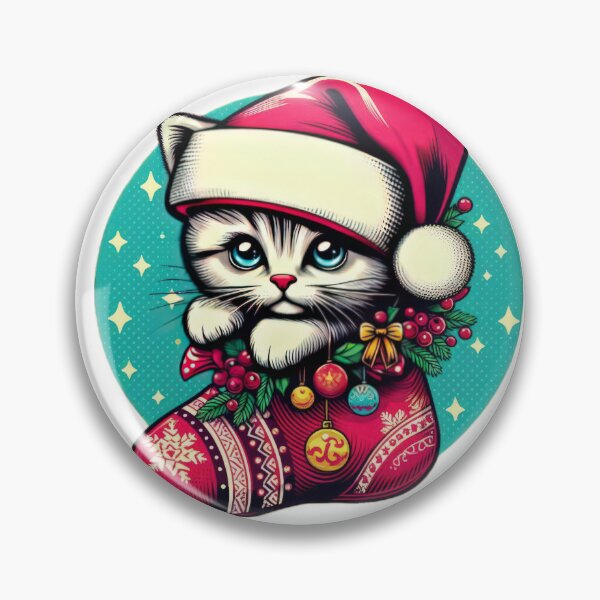 Artikelvorschau, Weihnachten lustige Tiere süßes Kätzchen mit Weihnachtsstrumpf, Weihnachtskatze, Weihnachtslust, saisonaler Freude, Neujahrsvibes entworfen und verkauft von Expressions-Sel.