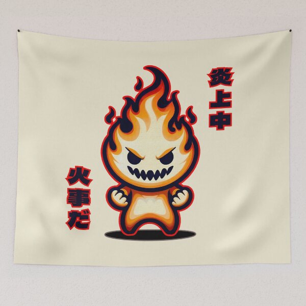 Item preview, Flaming Character Japanese Design | Cute but Fierce designed and sold by IAPICTURE.