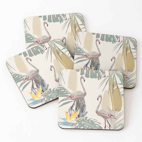 Item preview, Seamless pattern with flamingos and tropical plants and flowers. designed and sold by MatyKotiv.